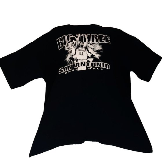 San Antonio Spurs Big Three Basketball Shirt Mens XL Black Graphic Design Gilden - Picture 1 of 6